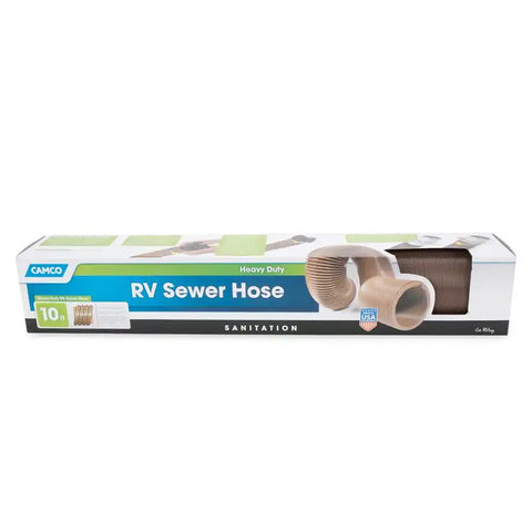Camco 39621 Sewer Hose 10 Foot Length 18-1/8 Inch Compressed Length 15 Mils HTS