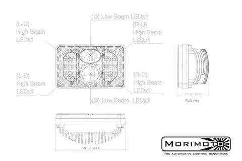 MORIMOTO LF267 SEALED BEAM: MORIMOTO SEALED4 4X6)
