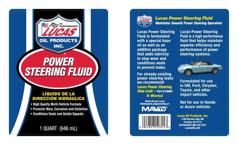 LUCAS OIL 10824-6 POWER STEERING FLUID/6X1/QUART