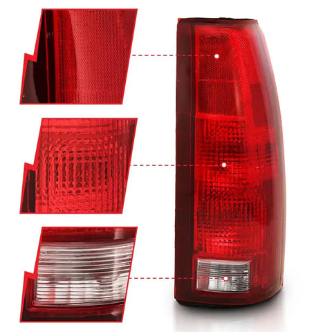 ANZO 311300 TAIL LIGHT ASSEMBLY; RED/CLEAR LENS