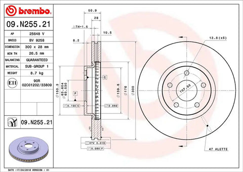 BREMBO 09N25521C02 DISC BRAKE ROTOR