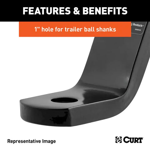 CURT 45050 Class 3 Ball Mount (2 Shank, 7,500 lbs., 4 Drop, 8-1/4 Long)