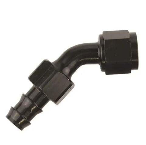 -6AN X 45  BLK PUSH-ON HOSE END
