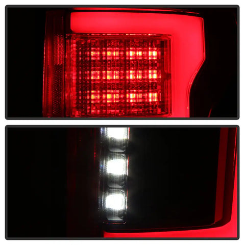 Spyder Automotive 5085320 Tail Light Assembly LED Clear/ Red Lens Bar Style Chrom