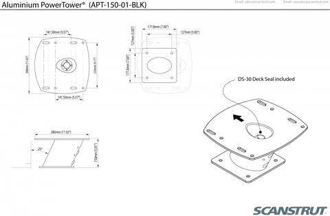 SCANSTRUT APT-150-01-BLK BLACK APT-150-01 ALUMINIUM POWERTOW