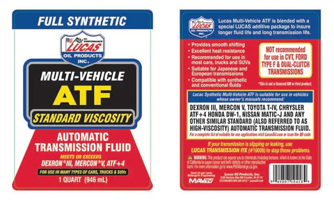 LUCAS OIL 10418 MULTI-VEHICLE ATF/6X1/QUA