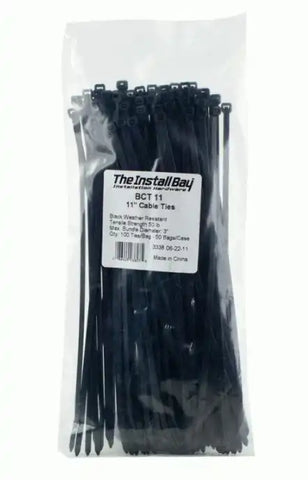 11' BLK CABLE TIE - 100