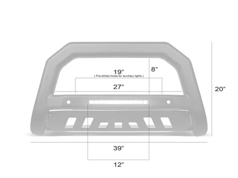 Armordillo 8705513 Bull Bar AR-T Series Powder Coated Matte Black Steel With LED