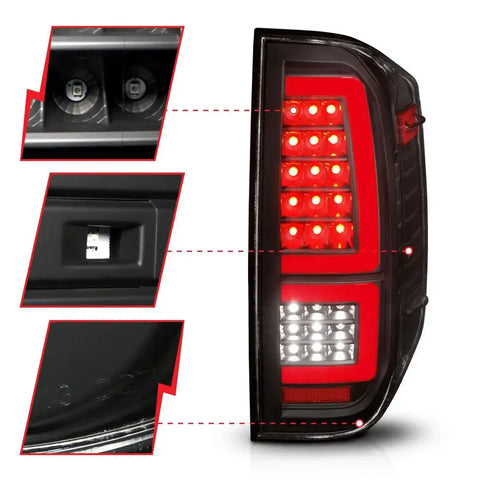 ANZO USA 311436 Tail Light Assembly LED Clear Lens Black Housing Red Brake Light/