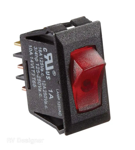 125 VAC BLACK W/RED ROCKE