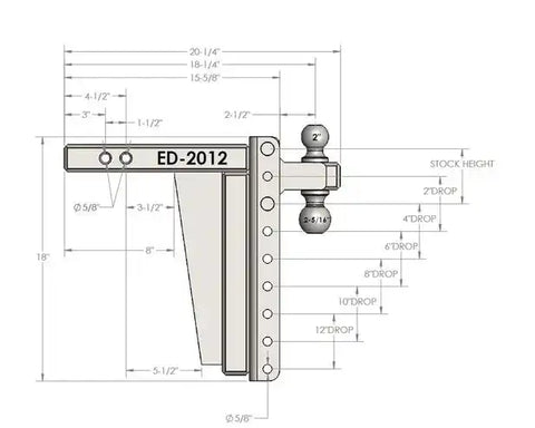 2.0' EXTREME DUTY 12' DROP/RISE