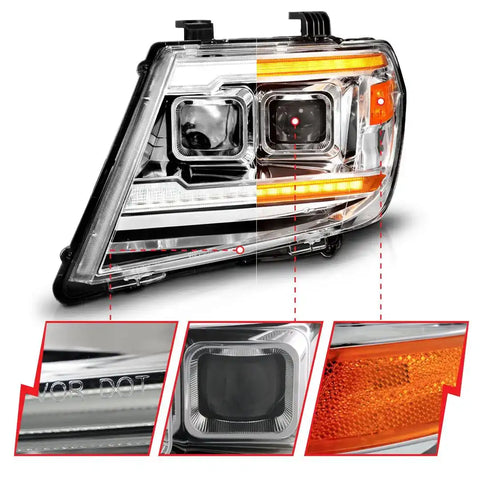 ANZO USA 111598 Headlight Assembly Projector Beam With Plank Style Switchback LED Da