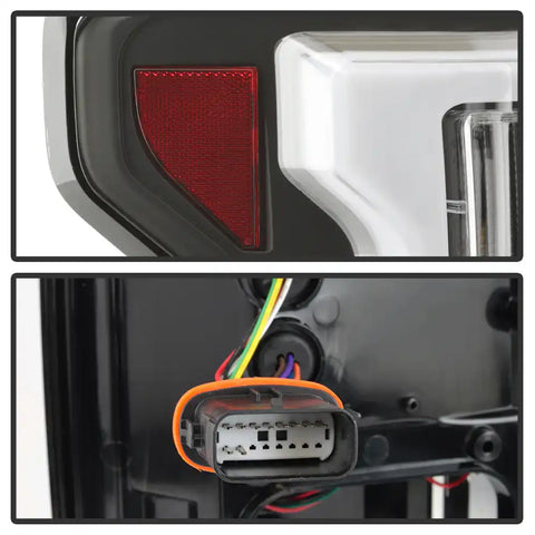 Spyder Automotive 5085313 Tail Light Assembly LED Clear/ Red Lens Bar Style Black
