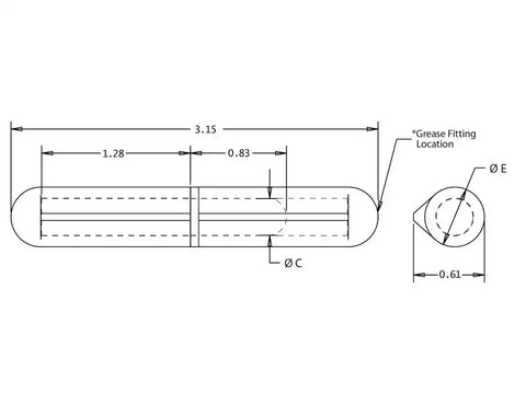 BUYERS PROD FBP080GF BULLET HINGE WELD-ON 3-3/