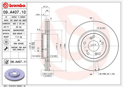BREMBO 09A40711C02 DISC BRAKE ROTOR