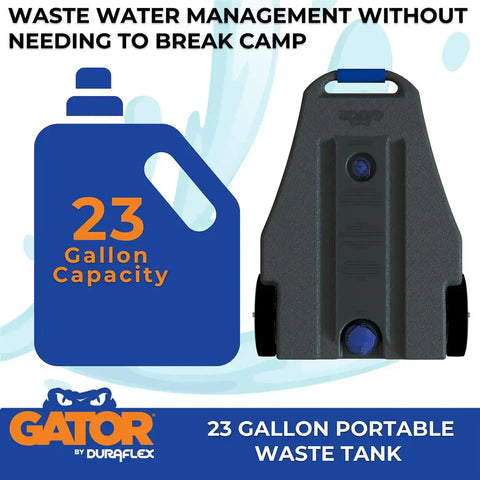 DURAFLEX 21902 GATOR WASTE TANK 23 GAL 2 WHEEL