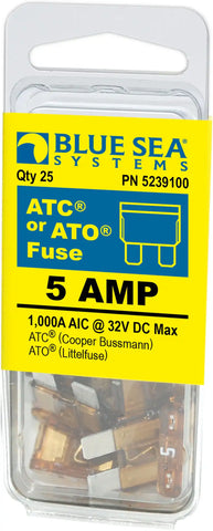 BLUE SEA 5239100-BSS FUSE ATO/ATC 5A PACK 25