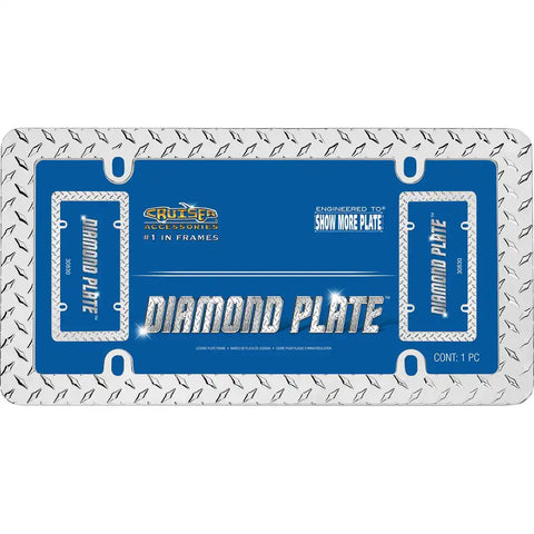 CRUISER 30830 LIC.FRM DIAMOND PLATE CHR