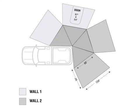 Overland Vehicle Systems 18229909 Awning Extension Panel; Nomadic Side Wall 1