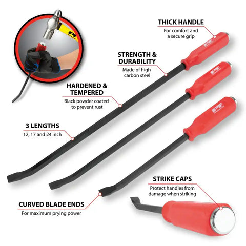 3PC PRY BAR SET W/STRIKE CAP