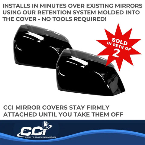 Coast To CCIMC67548BK Top Half Replacement Painted Gloss Black ABS Plastic Set Of 2