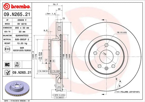 BREMBO 09N26521C02 DISC BRAKE ROTOR