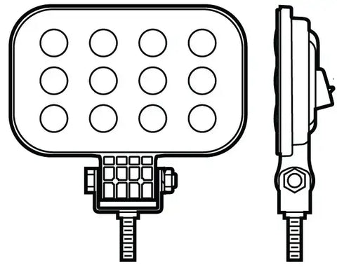 LED WORK LGT SQR PED MNT HRDWRD HSG