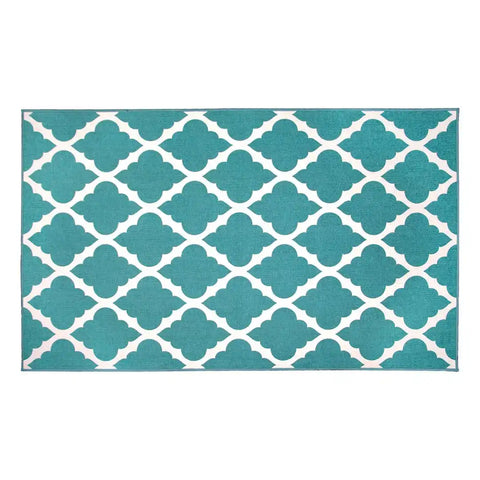 CRYSTAL ART 361456WEB MOROCCAN TRELLIS TEAL 3X5 WASHABLE