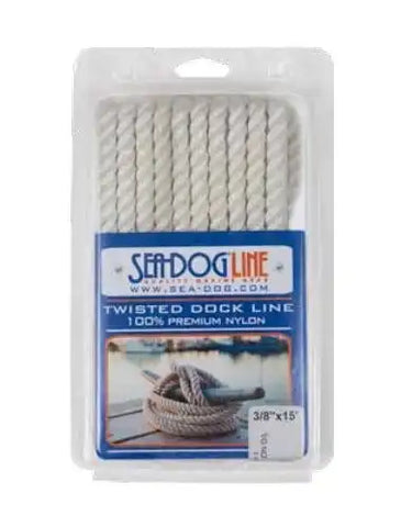 SEA DOG 301110015WH-1 TWISTED NYLON DOCK LINE 3/8' X