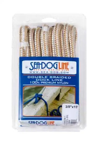 SEA DOG 302112020G/W-1 DOUBLE BRAIDED NYLON DOCK LINE