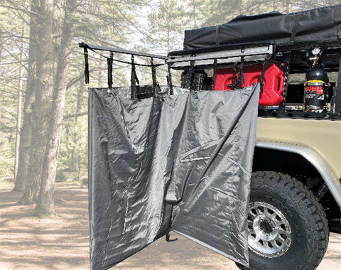 Overland Vehicle Systems 18199909 Camp Privacy Curtain Mounts To Roof Rack Zipper Closure