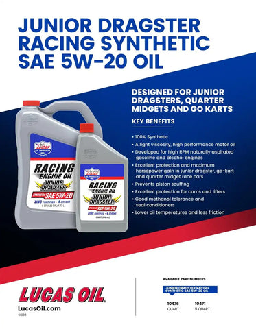 LUCAS OIL 10476 JR. DRAGSTER / KARTING OIL SAE 5W-2