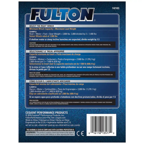 FULTON 142103 WINCH 1300 LBS. SINGLE-SPEED