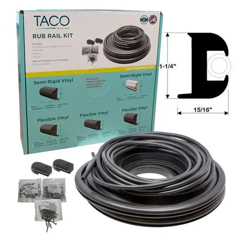 TACO METALS V11-3447BBK70-2 FLEXIBLE RUB RAIL KIT BLACK W/ BLA