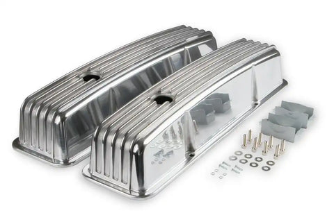 MR GASKET 6855G CAST ALUM V/C POLISHED FINNED SBC 2