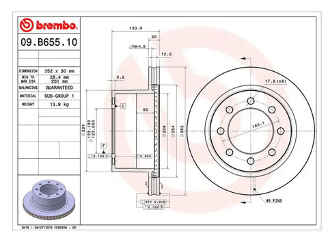BREMBO 09B65510C02 DISC BRAKE ROTOR