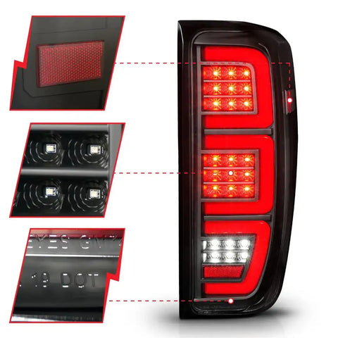 ANZO USA 311459 Tail Light Assembly LED Clear Lens Black Housing Red Brake Light/