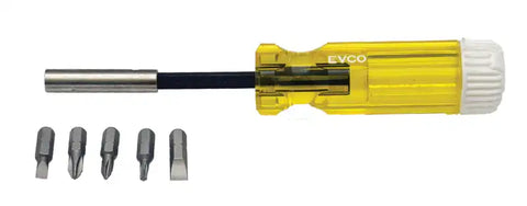 AP Products 009-RVM5IN1AC Screwdriver 5 In 1 8 Inch Aluminum Shaft Yellow With M