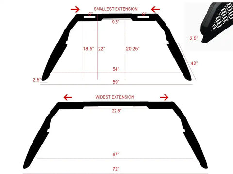 Armordillo 8708026 Truck Bed Bar CR-S Series Modular Style Pre-Drilled Auxiliary L