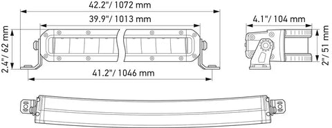 HELLA 358197521 BLK MAG TOUGH 40' SLIM CURV LTBAR