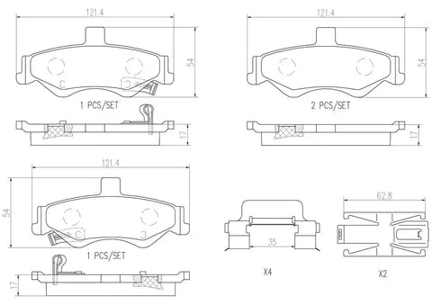 BREMBO P10025N DISC BRAKE PAD SET