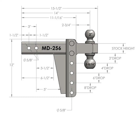 2.5' MEDIUM DUTY 6' DROP/RISE