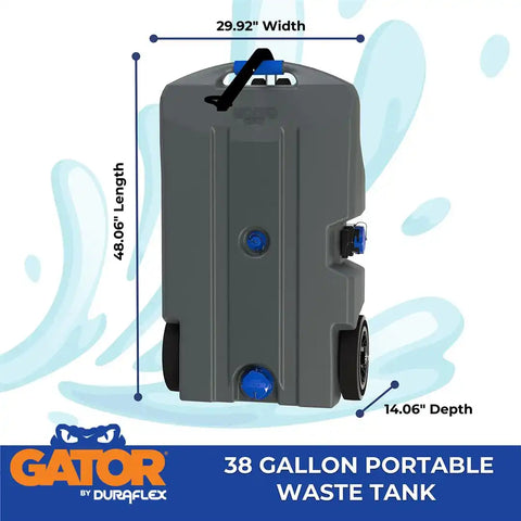 DURAFLEX 21904 GATOR WASTE TANK 38 GAL 4 WHEEL