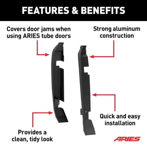 Aries 3500250 Door Hinge Protector For Use With Aries Tube Doors Black Steel 2 Pi