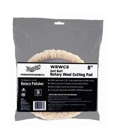 MEGUIARS WAX WRWC8 SOFT BUFF ROTARY WOOL CUT