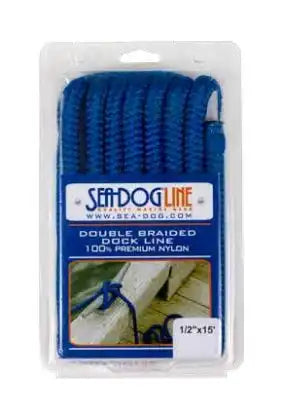 SEA DOG 302112020BL-1 DOUBLE BRAIDED NYLON DOCK LINE
