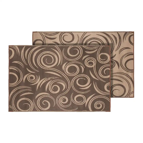MAT SWIRL 9X12 BROWN/BEIGE