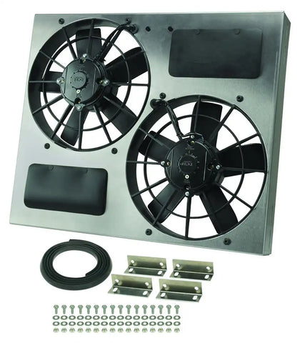 DERALE 16830 DUAL RAD FAN/ALUMINUM SHR
