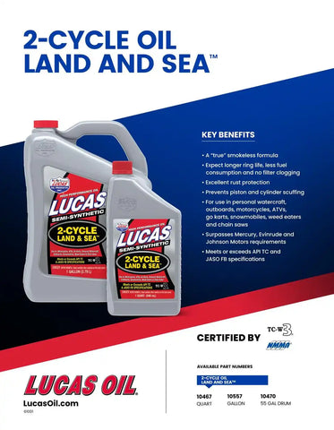 LUCAS OIL 10557 LAND & SEA 2-CYCLE OIL/4X
