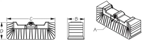 SEA DOG 491070-1 SOFT BRISTLE BRUSH 3-SIDED